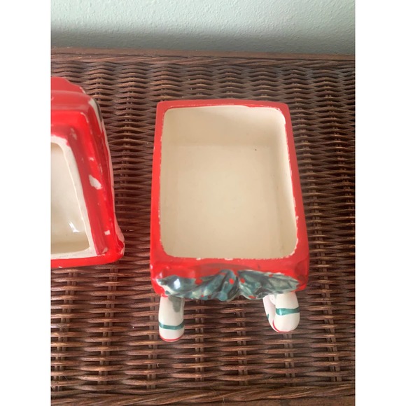 Mid Century Christmas Lefton Collectible // 1950s Candy Cane Girl on Sleigh - Picture 3 of 8